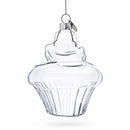 Cupcake Clear Glass Christmas Ornament