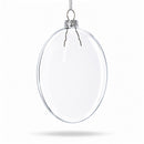 Set of 3 Clear Glass Flat Disc Medallion Christmas Ornaments