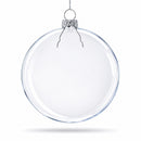 Set of 3 Clear Glass Flat Disc Medallion Christmas Ornaments