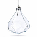 Diamond Shape Clear Glass Christmas Ornament 3.6 Inches