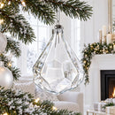 Diamond Shape Clear Glass Christmas Ornament 3.6 Inches