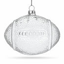 Football Clear Glass Christmas Ornament