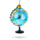 World Sphere Globe Blown Glass Christmas Ornament