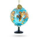 World Sphere Globe Blown Glass Christmas Ornament