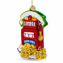 Jackpot Casino Slot Machine Glass Christmas Ornament