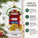 Jackpot Casino Slot Machine Glass Christmas Ornament