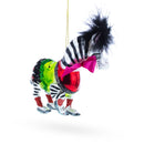 Zebra in Costume Blown Glass Christmas Ornament