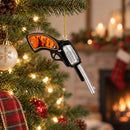 Revolver Handgun Glass Christmas Ornament