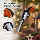Revolver Handgun Glass Christmas Ornament