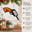 Revolver Handgun Glass Christmas Ornament