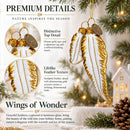 Flight Feathers Glass Christmas Ornament