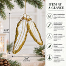 Flight Feathers Glass Christmas Ornament