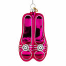 Chic Pink High Heels Glass Christmas Ornament