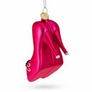 Chic Pink High Heels Glass Christmas Ornament