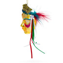 Celebratory Mask Blown Glass Christmas Ornament