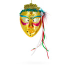 Celebratory Mask Blown Glass Christmas Ornament