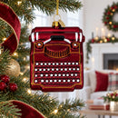 Retro Typewriter Mini Glass Christmas Ornament