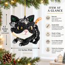 Cat in Mask Glass Christmas Ornament