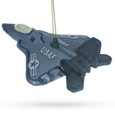 US Army Fighter Jet Blown Glass Christmas Ornament