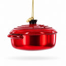 Cooking Red Pot Glass Christmas Ornament