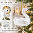 Regal Swan Floatie Queen Glass Christmas Ornament