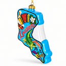 Louisiana Travel Landmarks and Symbols Glass Christmas Ornament
