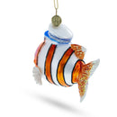 Captain Fish Blown Glass Christmas Ornament