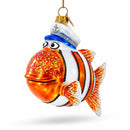 Captain Fish Glass Christmas Ornament