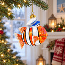 Captain Fish Glass Christmas Ornament