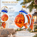 Captain Fish Glass Christmas Ornament
