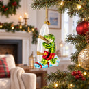 Alligator Windsurfer Glass Christmas Ornament