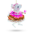 Elegant Mouse Toasting with Wine Glass Christmas Ornament