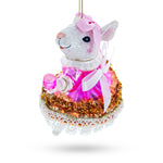 Elegant Mouse Toasting with Wine Glass Christmas Ornament