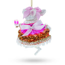Elegant Mouse Toasting with Wine Glass Christmas Ornament