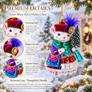 Mouse with Tree and Gifts Glass Christmas Ornament