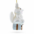 Bunny Sitting on a Gift Christmas Ornament