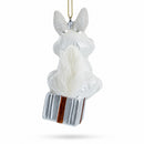 Bunny Sitting on a Gift Christmas Ornament