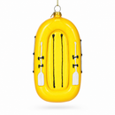 Yellow Rubber Boat Glass Christmas Ornament