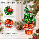 Decorated Cactus in a Pot Glass Christmas Ornament