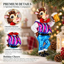 Bull Hoisting a Beer Glass Christmas Ornament