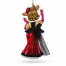 Cow Sipping Red Wine Glass Christmas Ornament