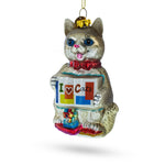I Love Cats Glass Christmas Ornament