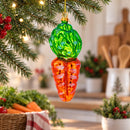 Orange Carrot Glass Christmas Ornament