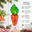 Orange Carrot Glass Christmas Ornament