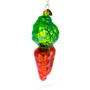Whimsical Orange Carrot Blown Glass Christmas Ornament