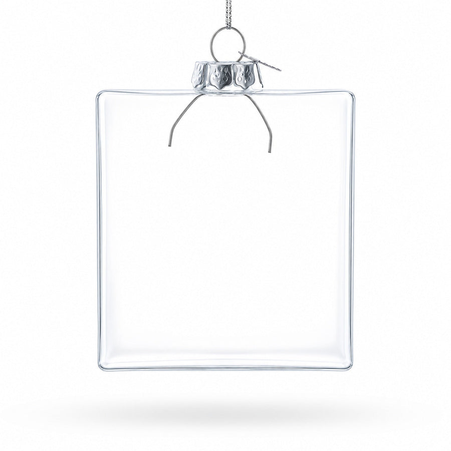 Flask Clear Glass Christmas Ornament