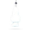 Whimsical Enchanted Gnome Clear Glass Christmas Ornament