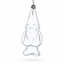 Enchanted Gnome Clear Glass Christmas Ornament