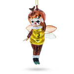 Buzzingly Adorable Little Bee Blown Glass Christmas Ornament