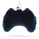 Sleek Black Video Game Controller Glass Christmas Ornament